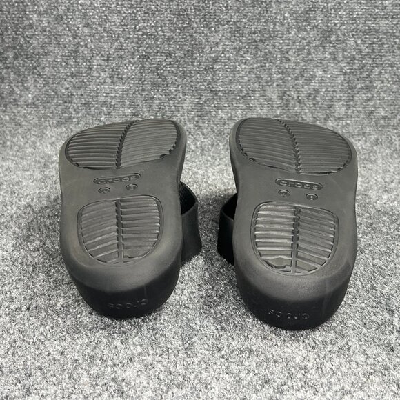 Crocs Getaway‎ Platform Flip Flops Women's 6 Black Athletic Summer Beach Sandals - Picture 10 of 11